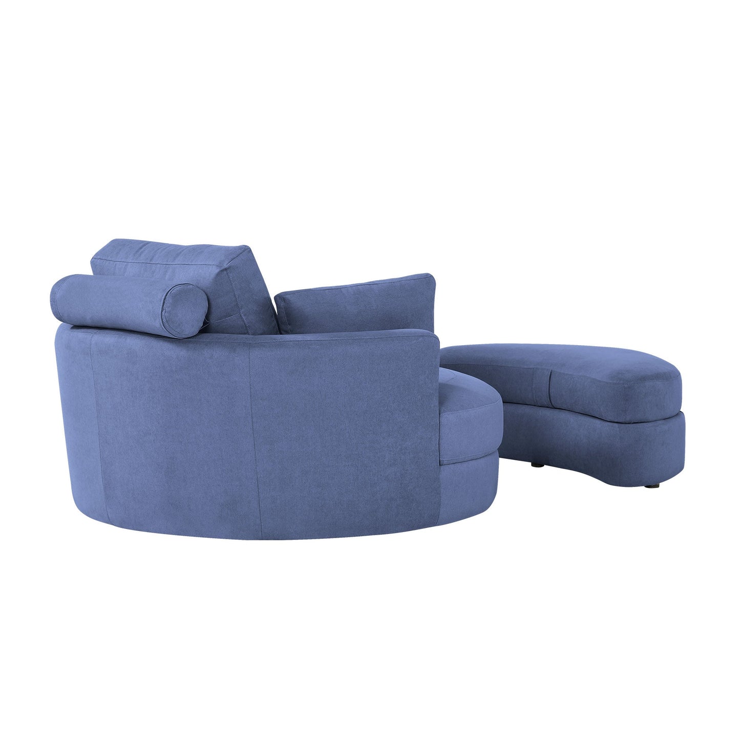 Modern Grey Sofa with a Storage and a Big Round Linen Fabric Chair for Lounge