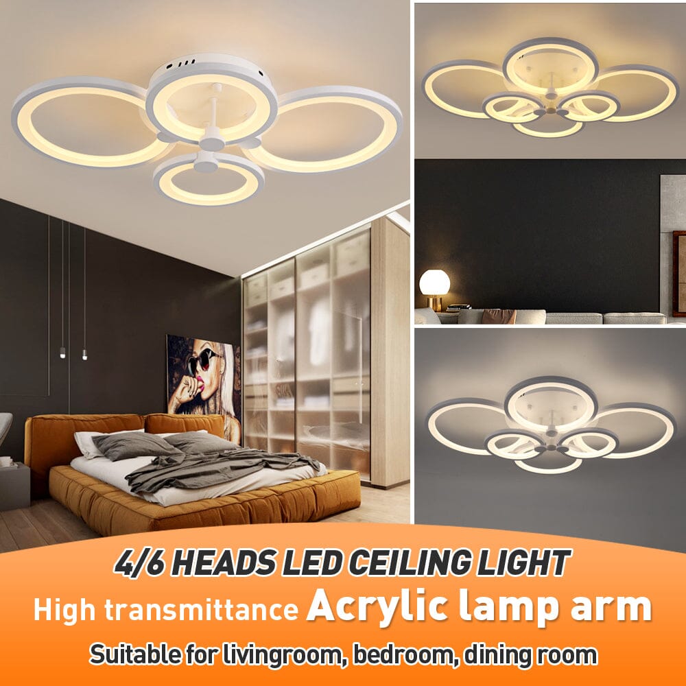 Modern Ring Acrylic Ceiling Lamp With Remote Control