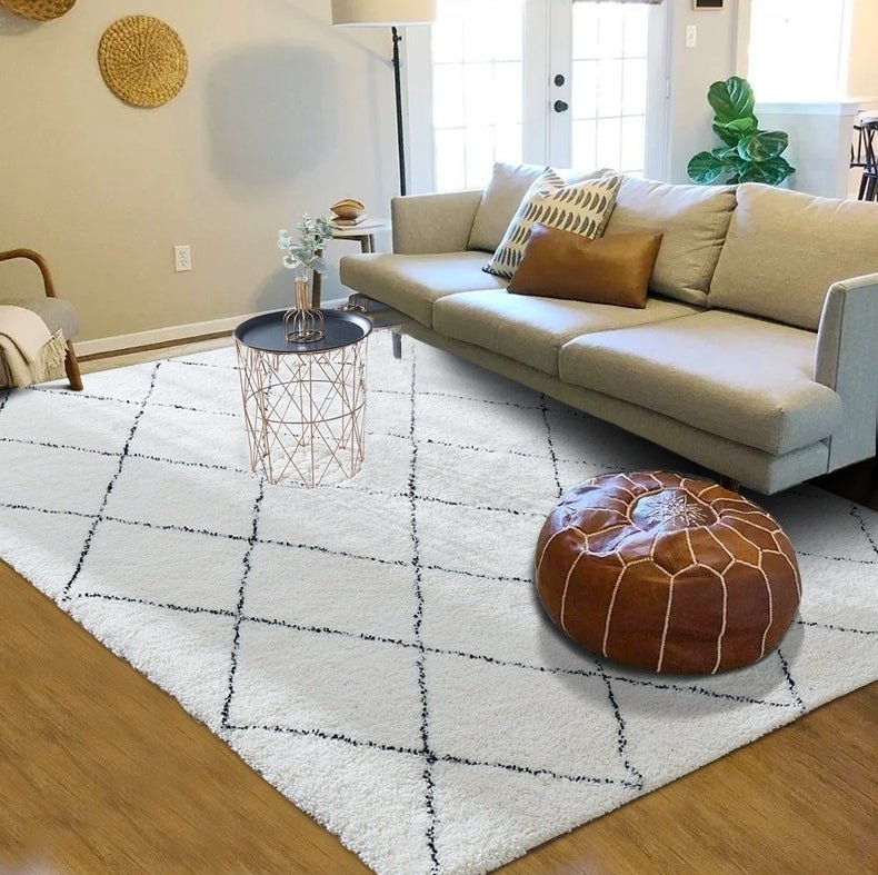 Modern White Soft Rectangle Area Carpet