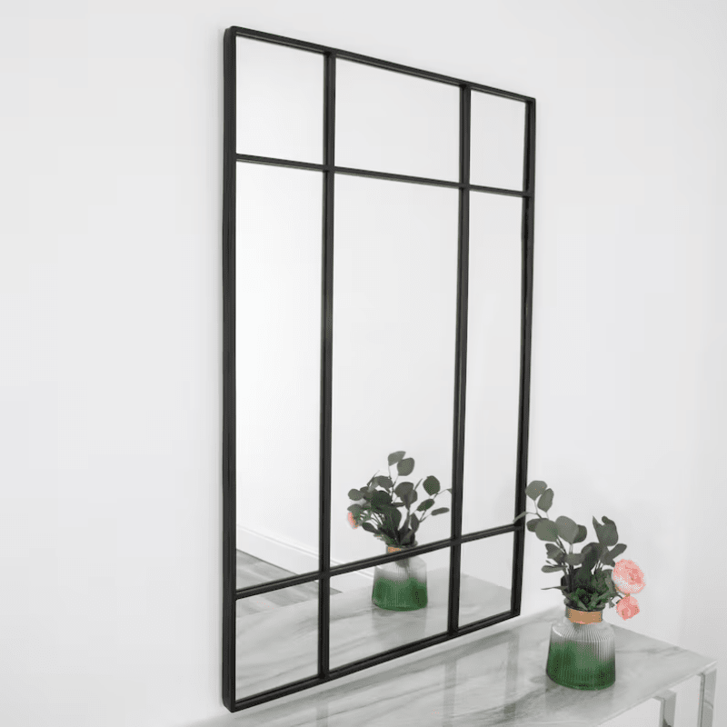 Modern Grid Window Mirror