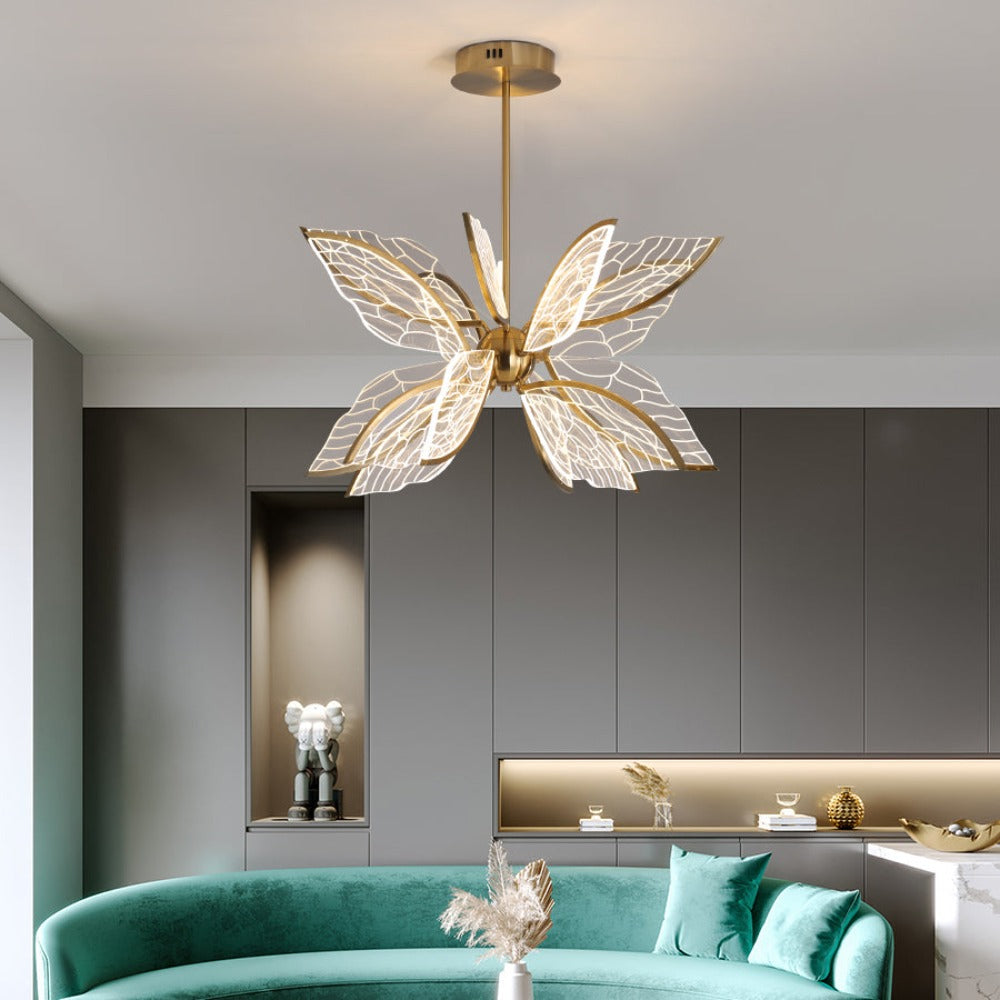 Modern Gold Butterfly Wing Chandelier