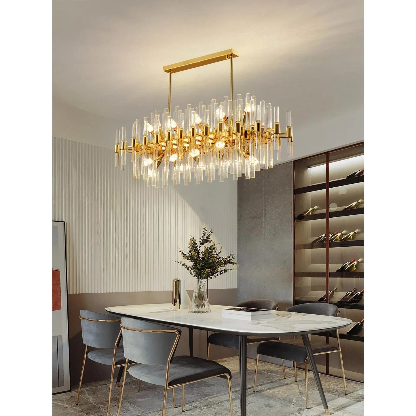 Acadia Luxury Gold Crystal Chandelier