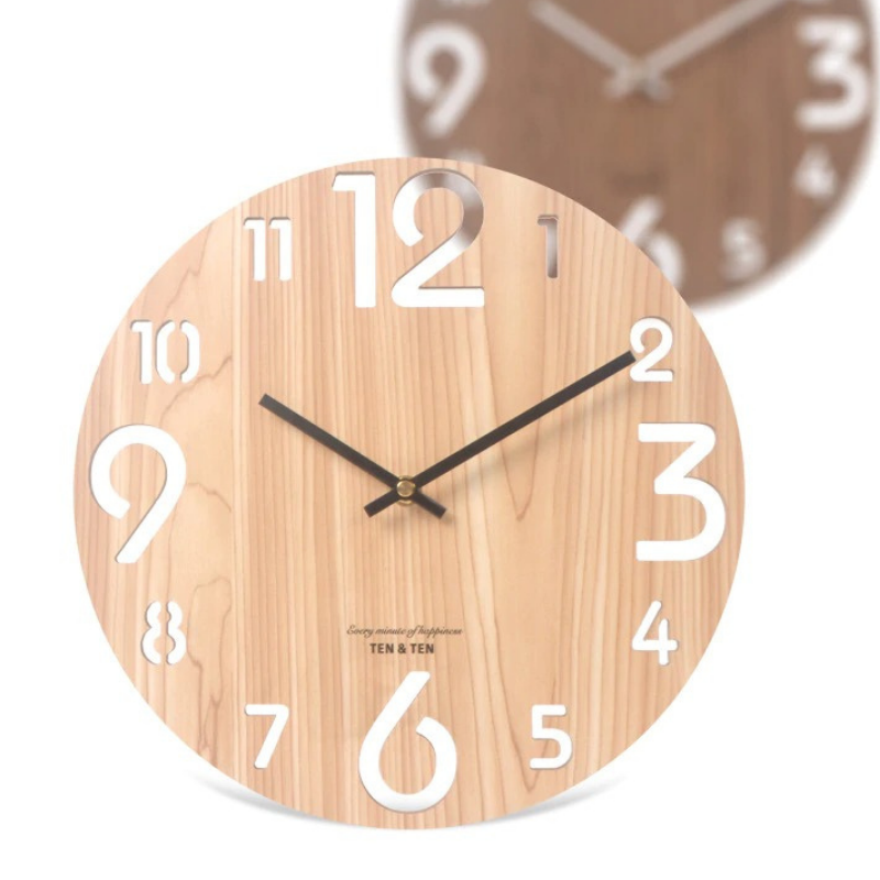 HomeQuill™ Wooden Wall Clock - Nordic Side - 