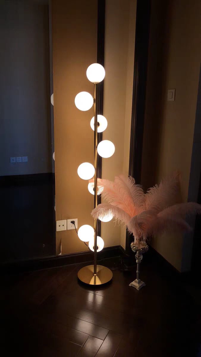 Unique Modern Gold Glass Ball LED Floor Lamp