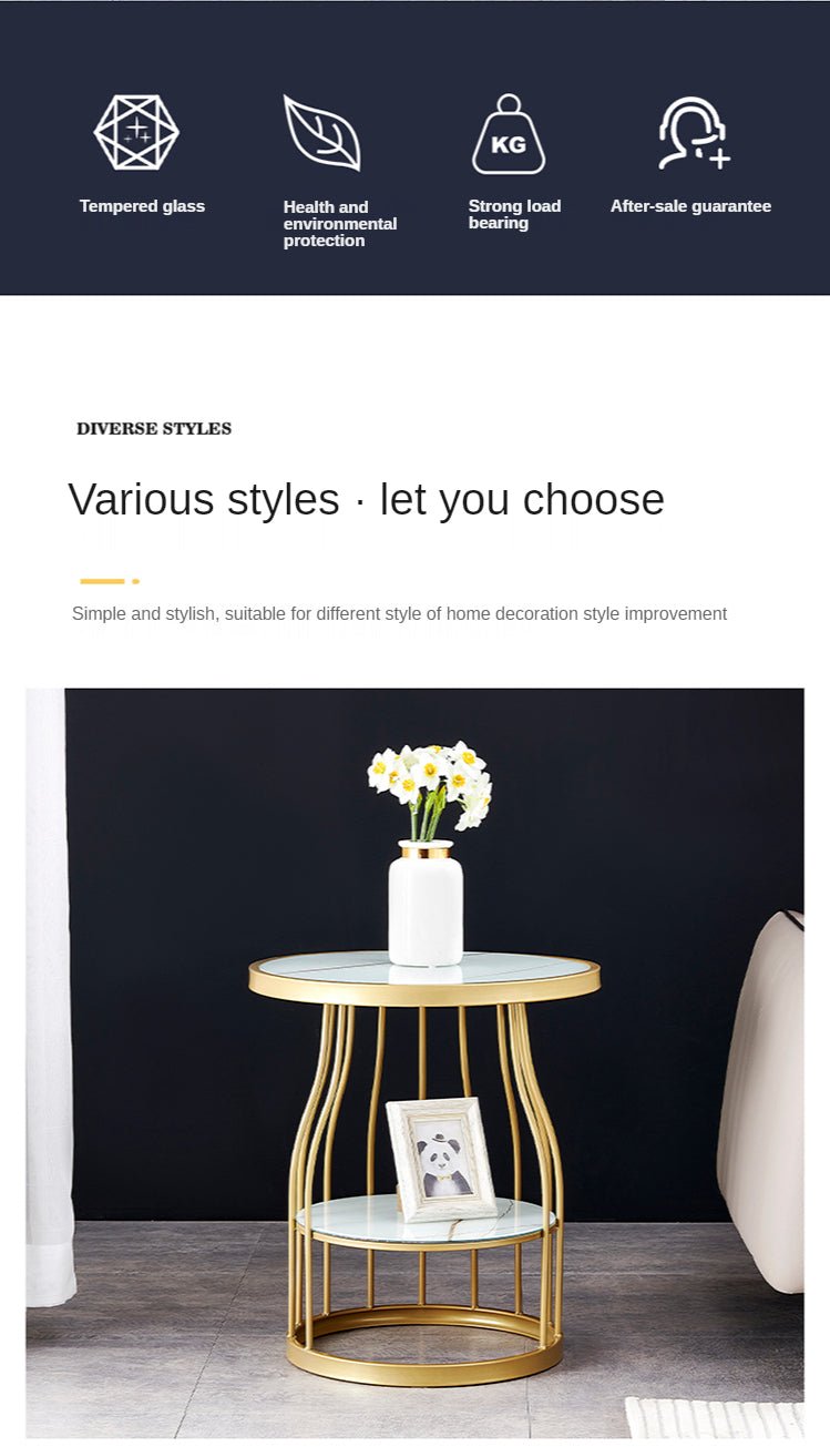 Round Tempered Glass Side Table