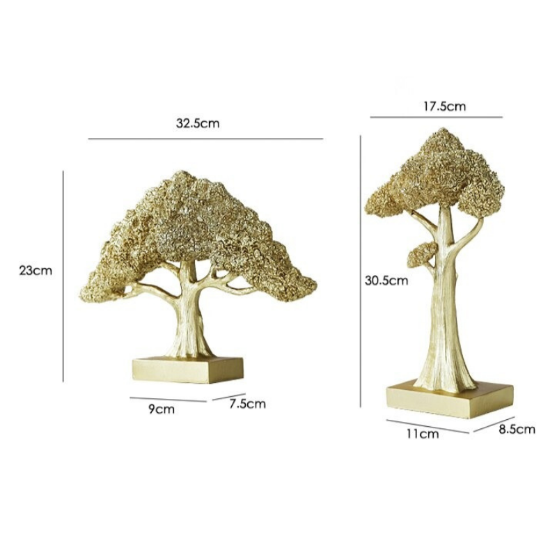 HomeQuill™ Golden Money Tree Statue - Nordic Side - 