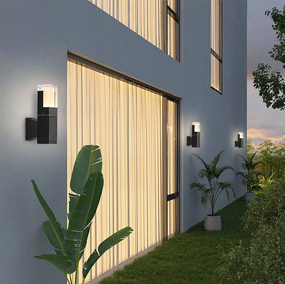 Modern Black Outdoor Waterproof LED Wall Mounted Lamp For Villa, Porch