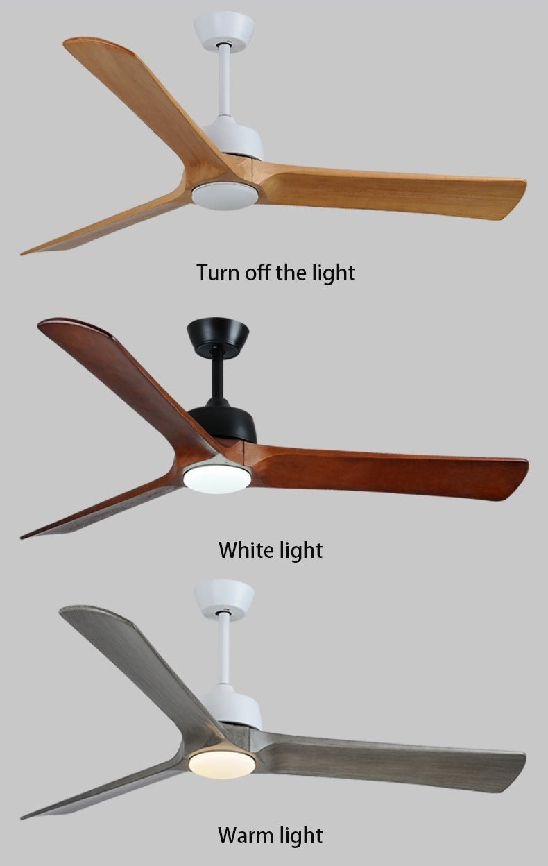 Modern Led Ceiling Fan with Remote Control made of Solid Wood