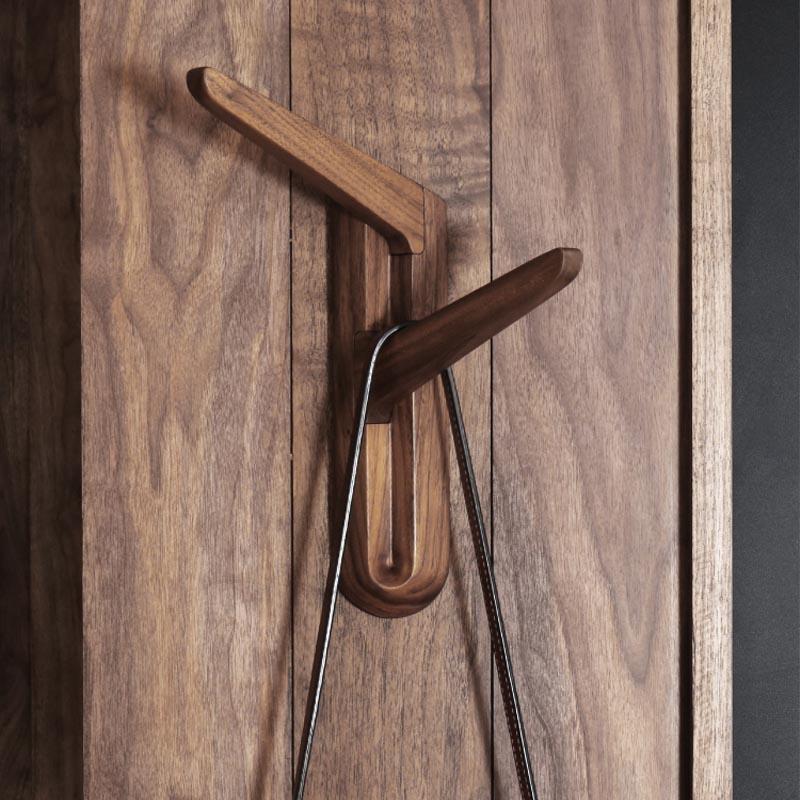 Y-Shaped Walnut Coat Rack