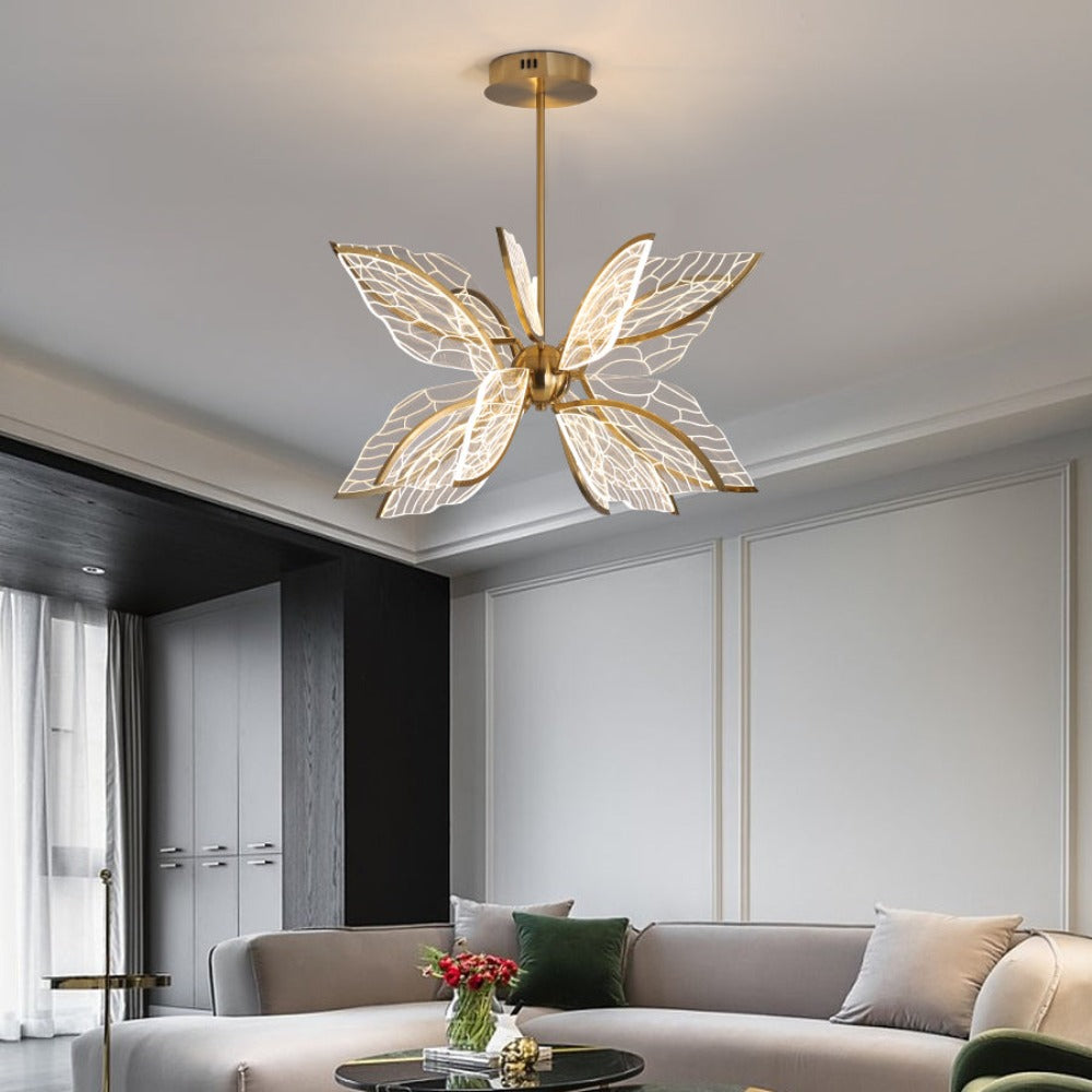 Modern Gold Butterfly Wing Chandelier