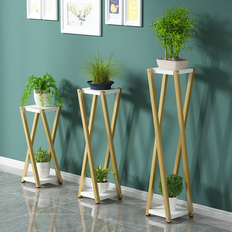 Multi-Layer Golden Flower Plant Shelves for Living Room, Balcony