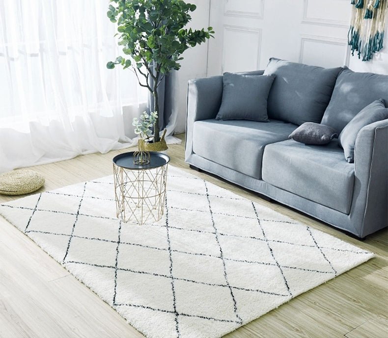 Modern White Soft Rectangle Area Carpet