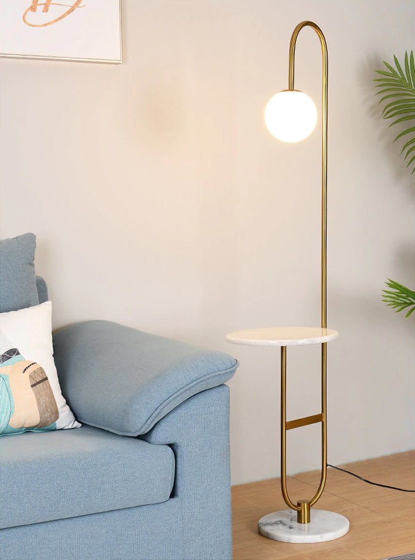 Art Deco Modern LED Floor Lamp With Round Table