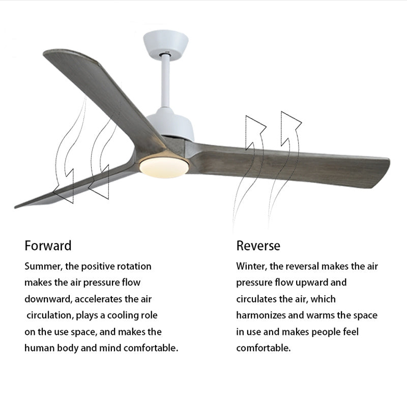 Modern Led Ceiling Fan with Remote Control made of Solid Wood