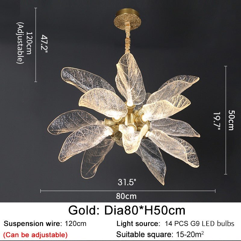 Irsina | Creative LED Chandelier in the Shape of Leaf for Living Room, Kitchen