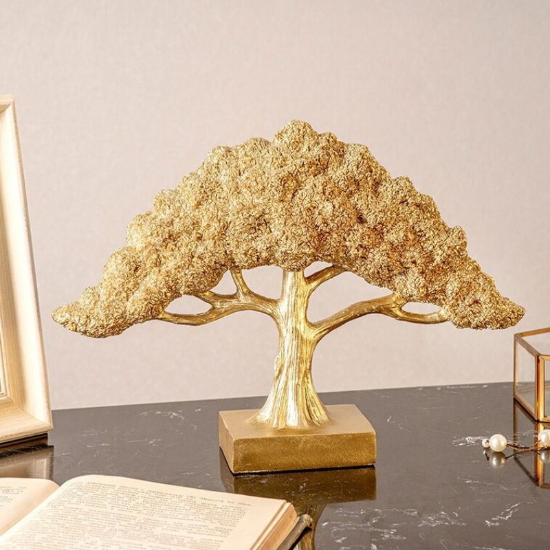 HomeQuill™ Golden Money Tree Statue - Nordic Side - 