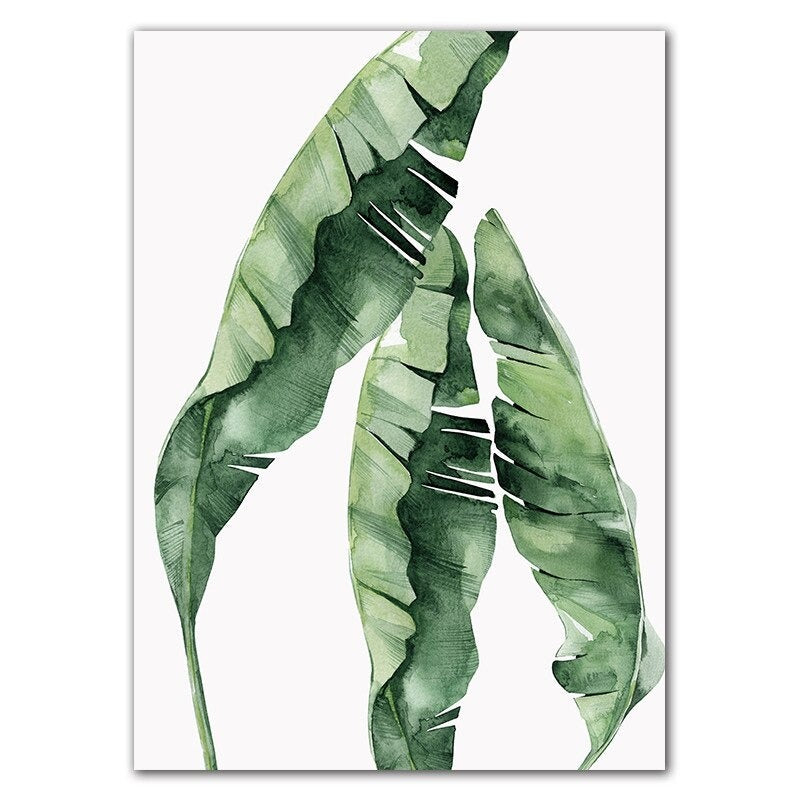 Tropical Green Leaves Wall Art