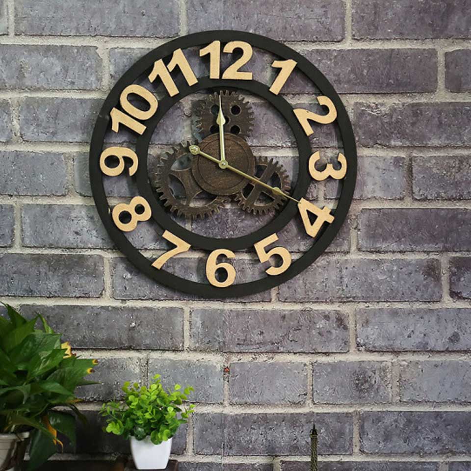 Wooden 3D Wall Clock Decor