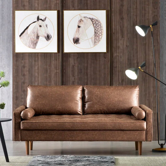 Aisha 69.68'' Vegan Leather Loveseat Sofa