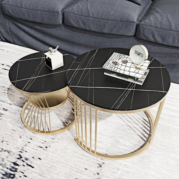 Black & Gold Nesting Coffee Table Set