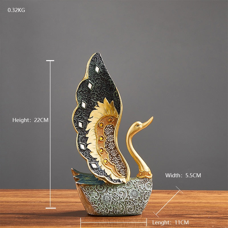 Swan Resin Figurine Ornament