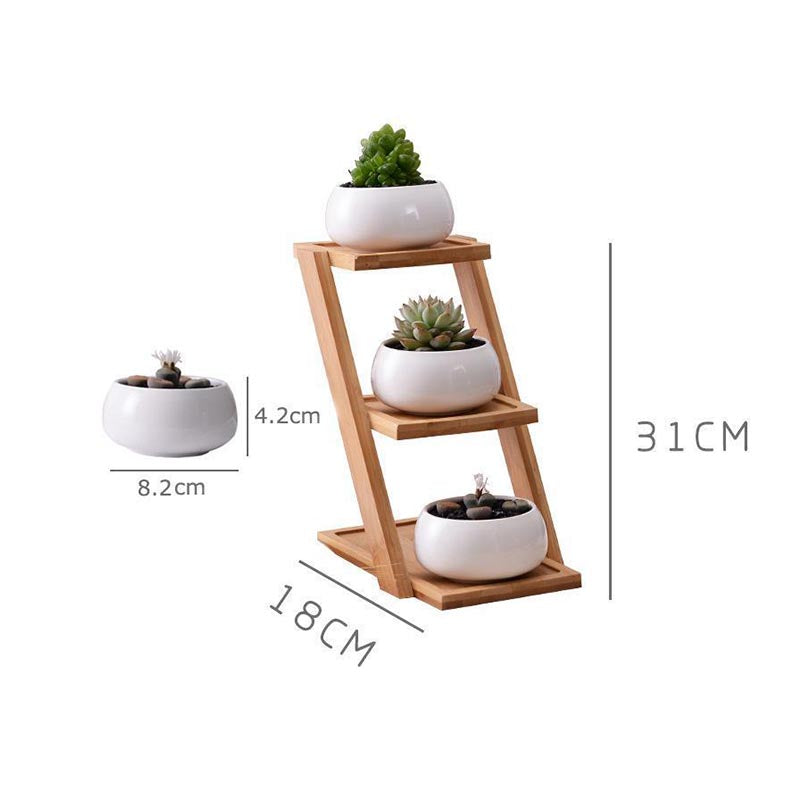 Bamboo Stand Planter Pots