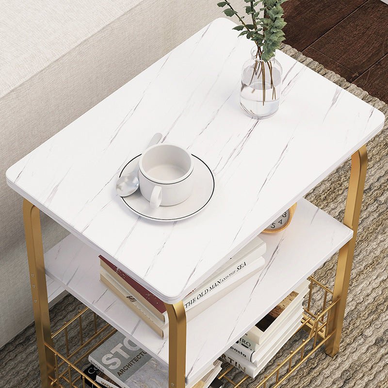 Metal Side Table with Storage