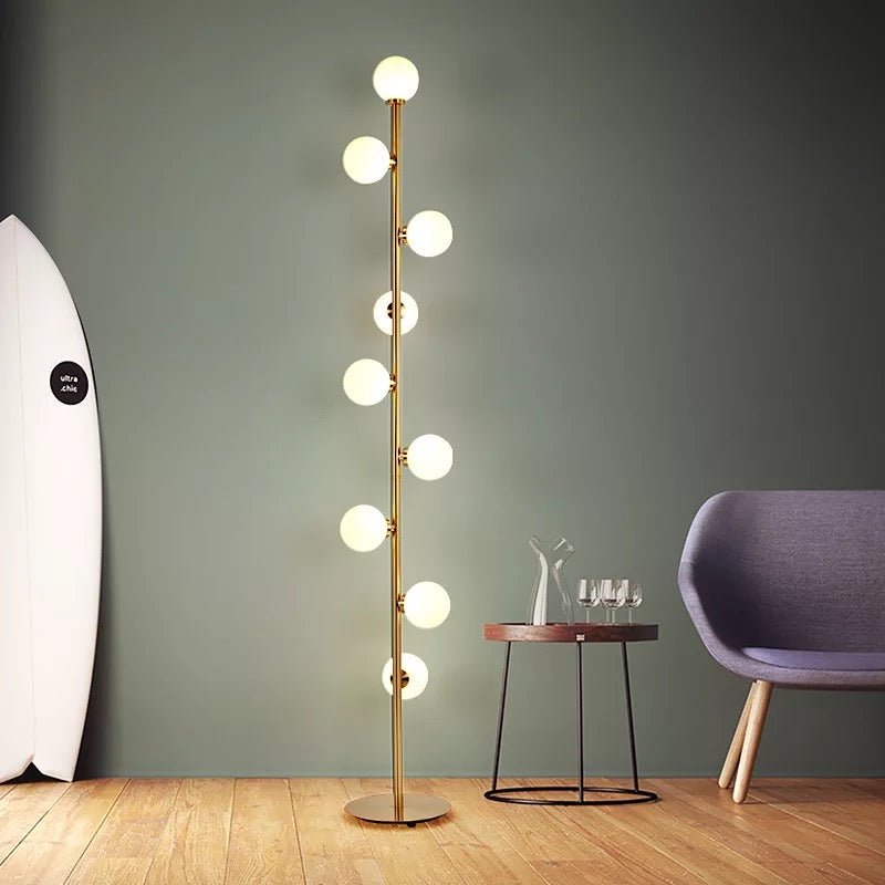 Unique Modern Gold Glass Ball LED Floor Lamp