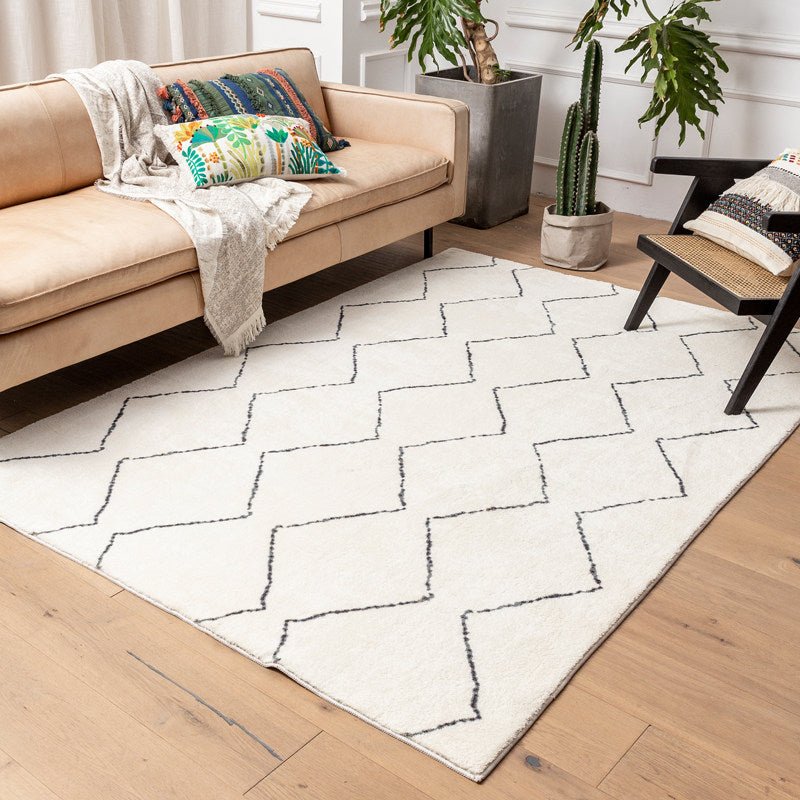 Modern White Soft Rectangle Area Carpet