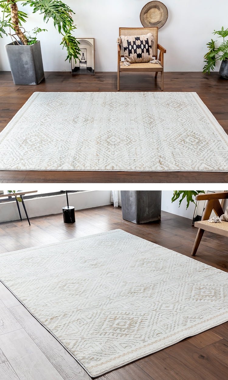 Modern White Soft Rectangle Area Carpet