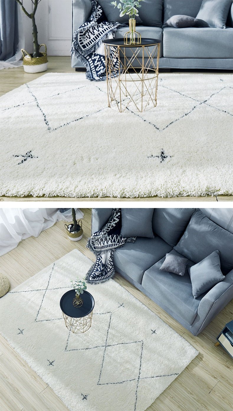 Modern White Soft Rectangle Area Carpet