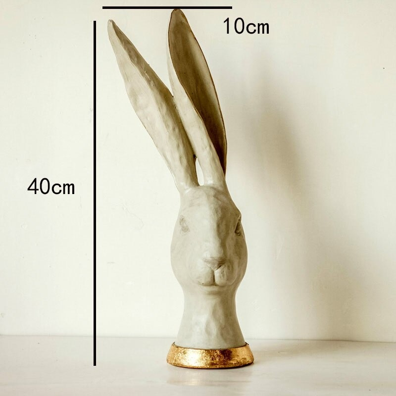 HomeQuill™ Polly Rabbit Head Statue - Nordic Side - 