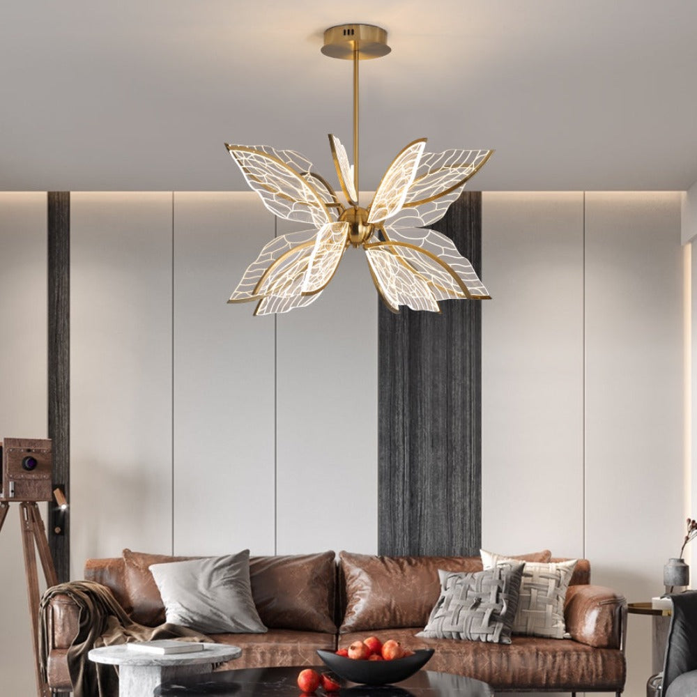 Modern Gold Butterfly Wing Chandelier