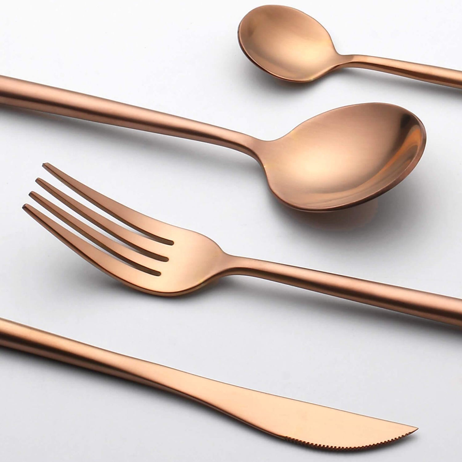 4 Pcs Rose Gold Cutlery Set - Nordic Side - 