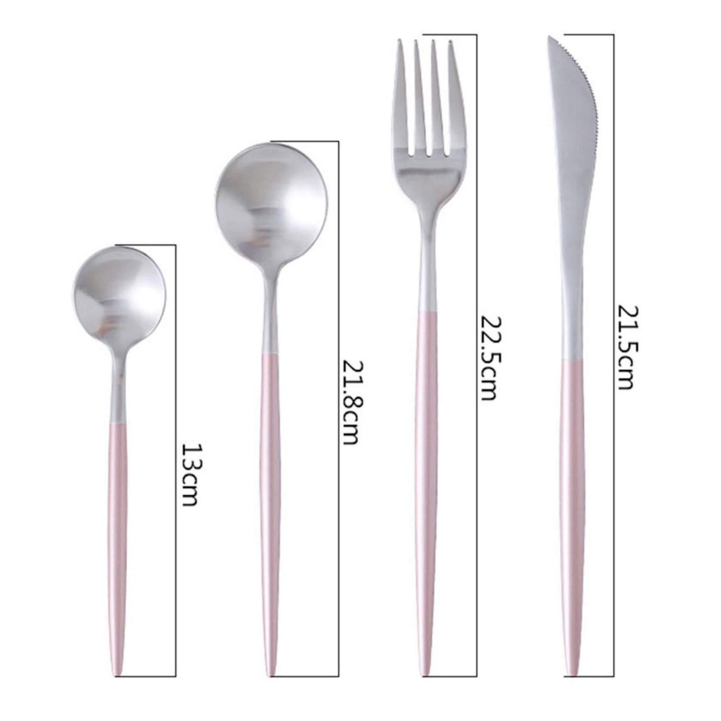 4 Pcs Pink & Gold Cutlery Set - Nordic Side - 