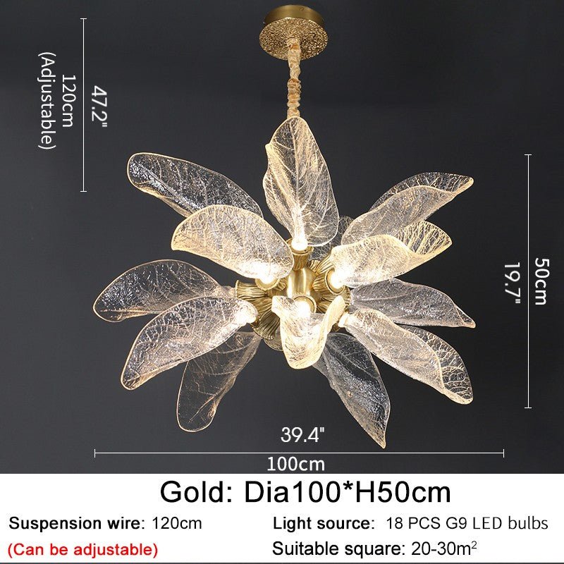 Irsina | Creative LED Chandelier in the Shape of Leaf for Living Room, Kitchen