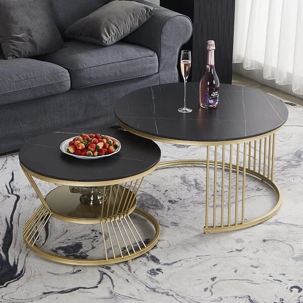 Black & Gold Nesting Coffee Table Set