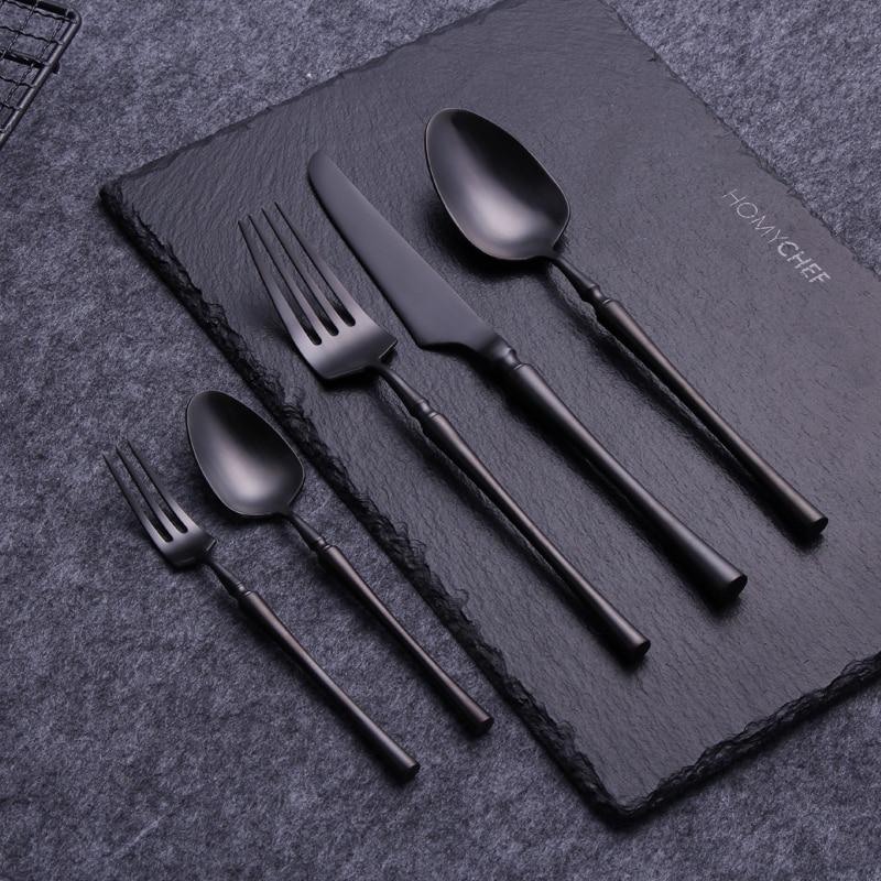 Matte Elegant Black Flatware Set