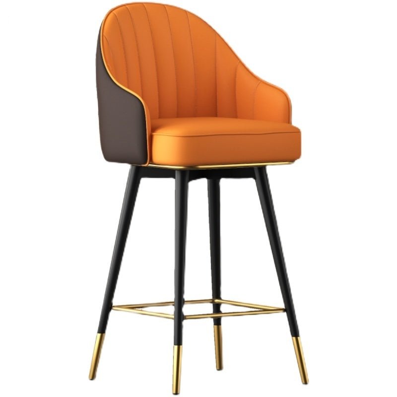 Modern Rotating High Bar Chair with Backrest for Living Room and Restaurants