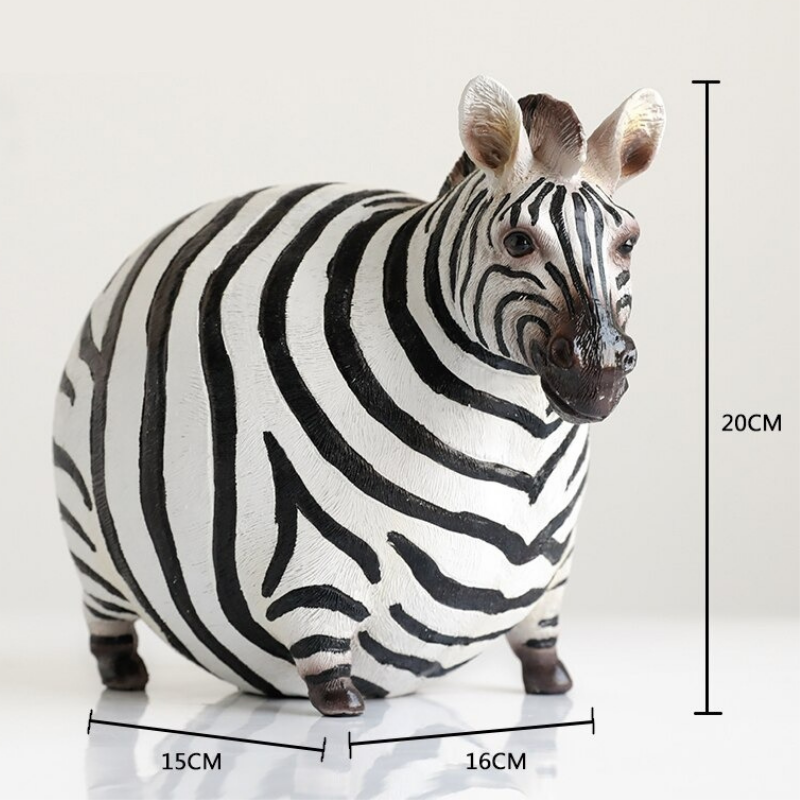 HomeQuill™ Fat Zebra Figurines - Nordic Side - 