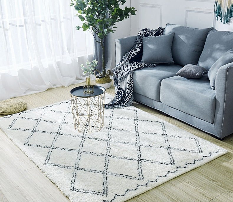 Modern White Soft Rectangle Area Carpet