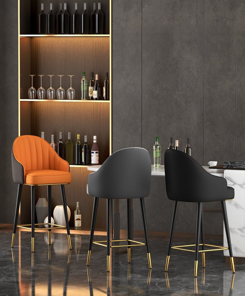 Modern Rotating High Bar Chair with Backrest for Living Room and Restaurants