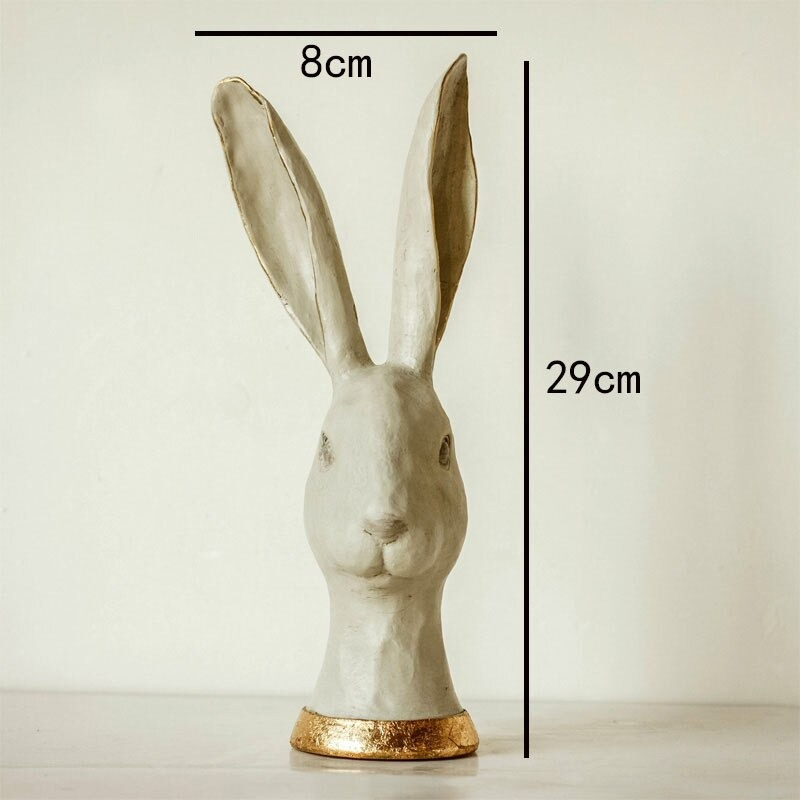 HomeQuill™ Polly Rabbit Head Statue - Nordic Side - 