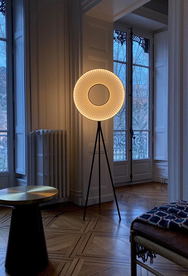 Blatten | Minimalistic LED Floor Lamp With Fabric Pleats