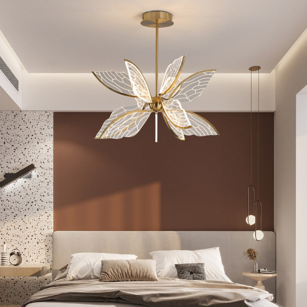 Modern Gold Butterfly Wing Chandelier