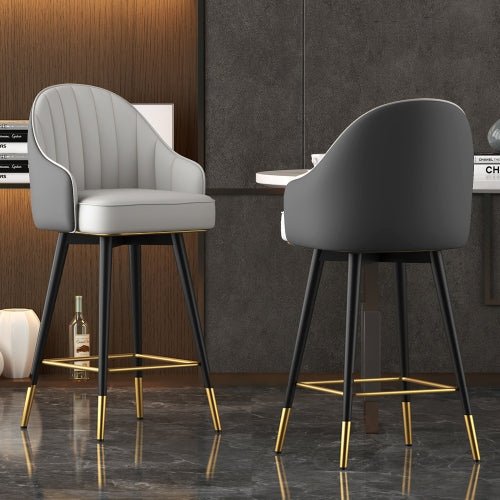 Modern Rotating High Bar Chair with Backrest for Living Room and Restaurants