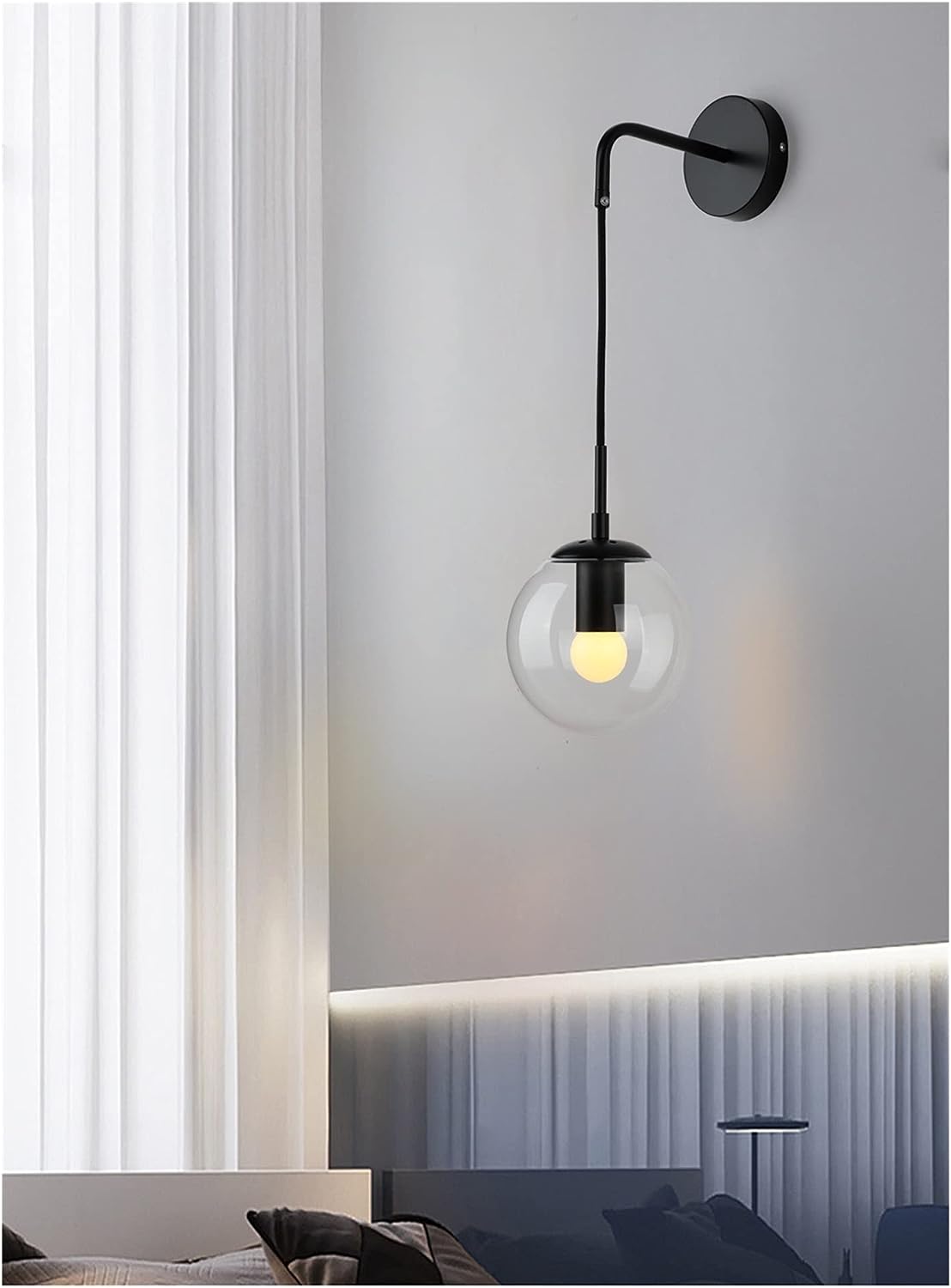 Modern LED Wall Lamp in the Shape of Glass Ball for Dining Room