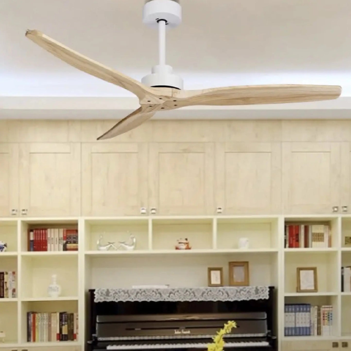 Barbona | Stylish Solid Wood Led Ceiling Fan Lamp With Remote Control