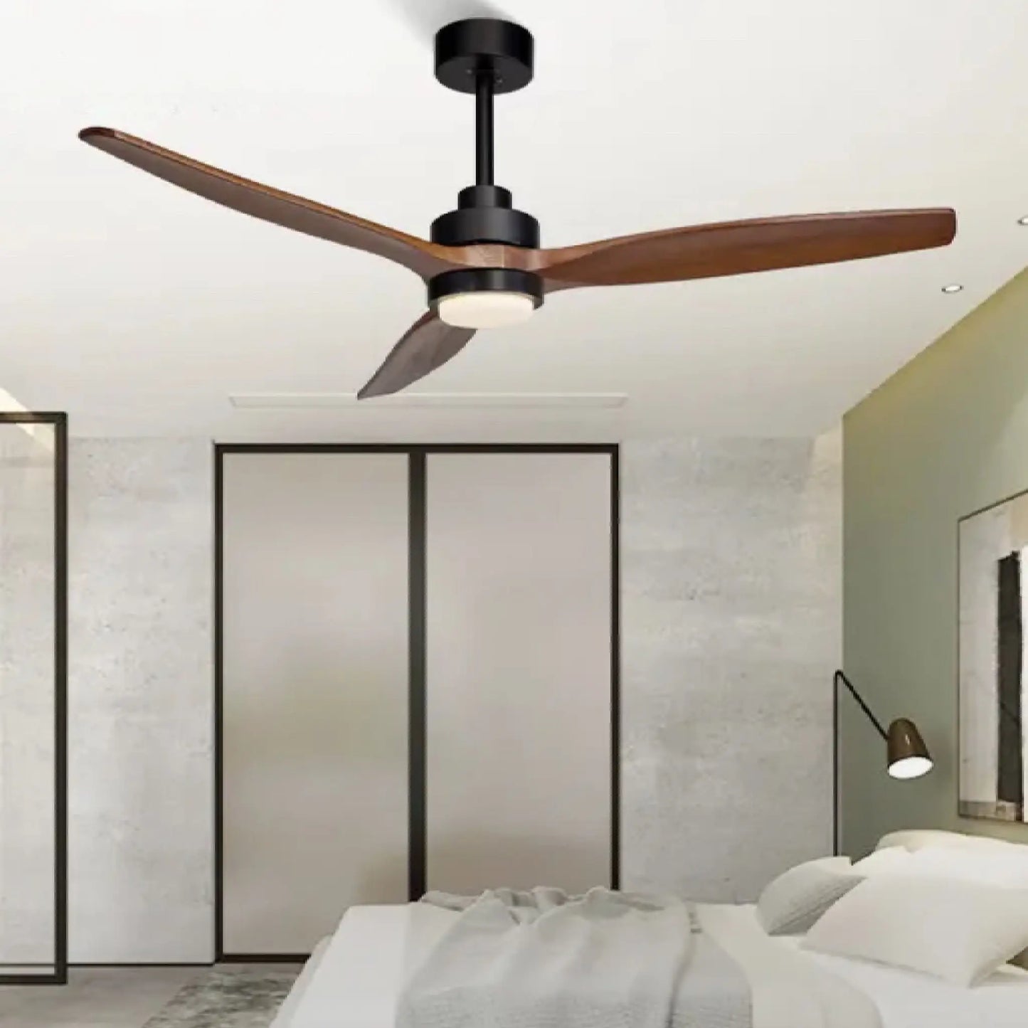 Barbona | Stylish Solid Wood Led Ceiling Fan Lamp With Remote Control