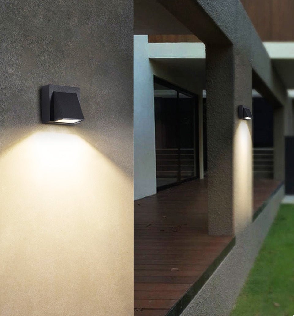 Modern Black Outdoor Aluminum Waterproof LED Wall Lightings For Garden, porch